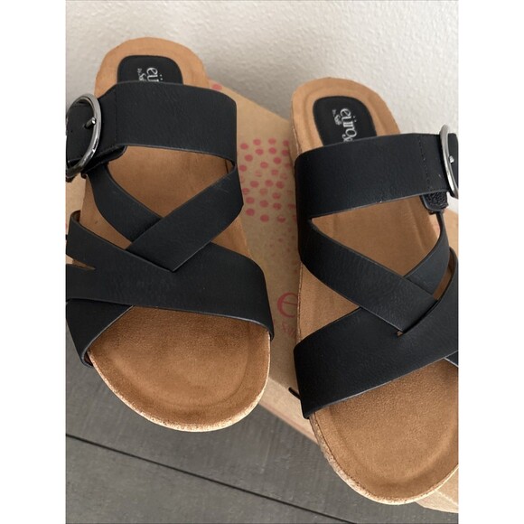 Euro Soft by Softt Gwenda Black Sandals Women's Size 7.5 Open Toe Buckle Closure - Picture 6 of 14